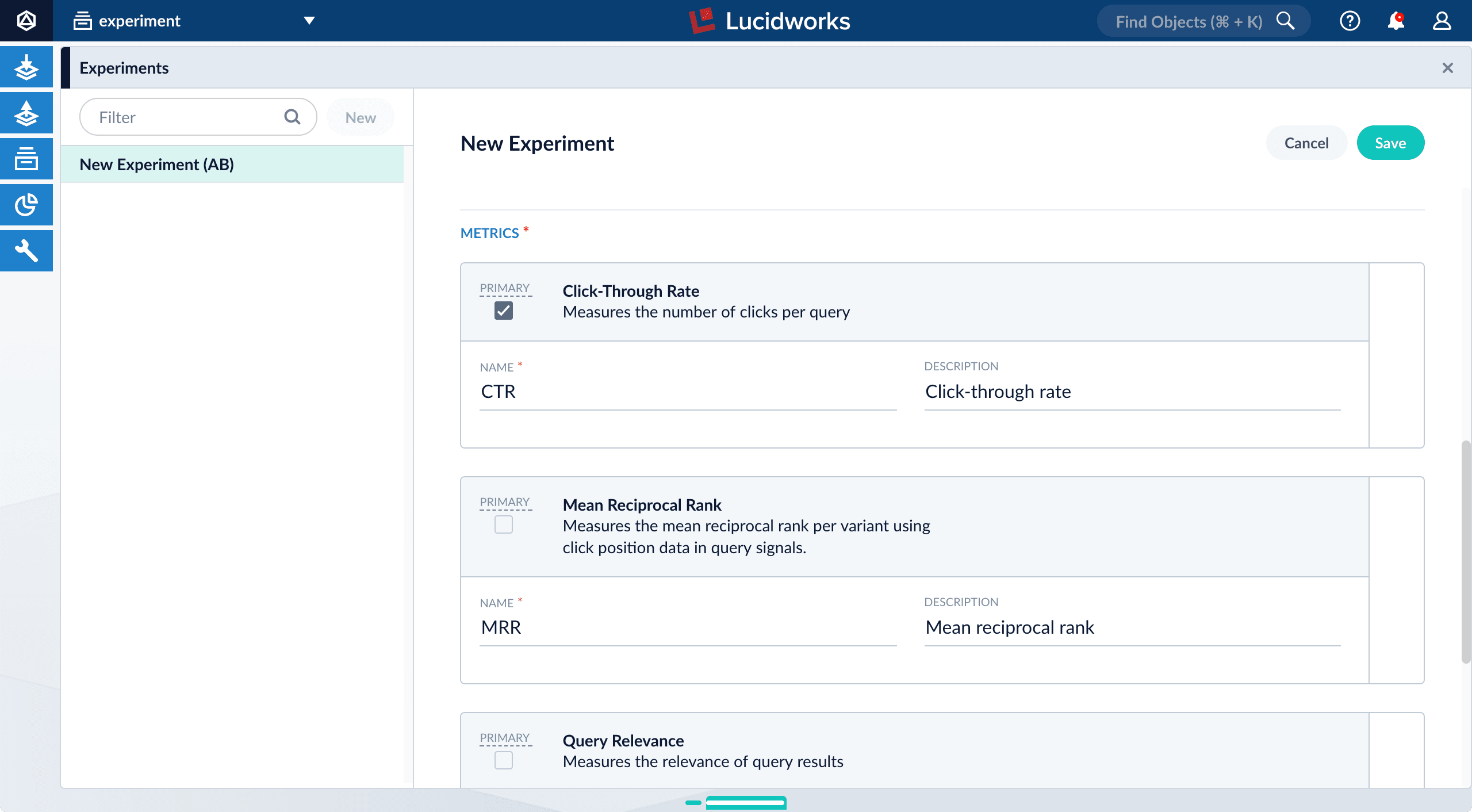 Add metrics in experiment