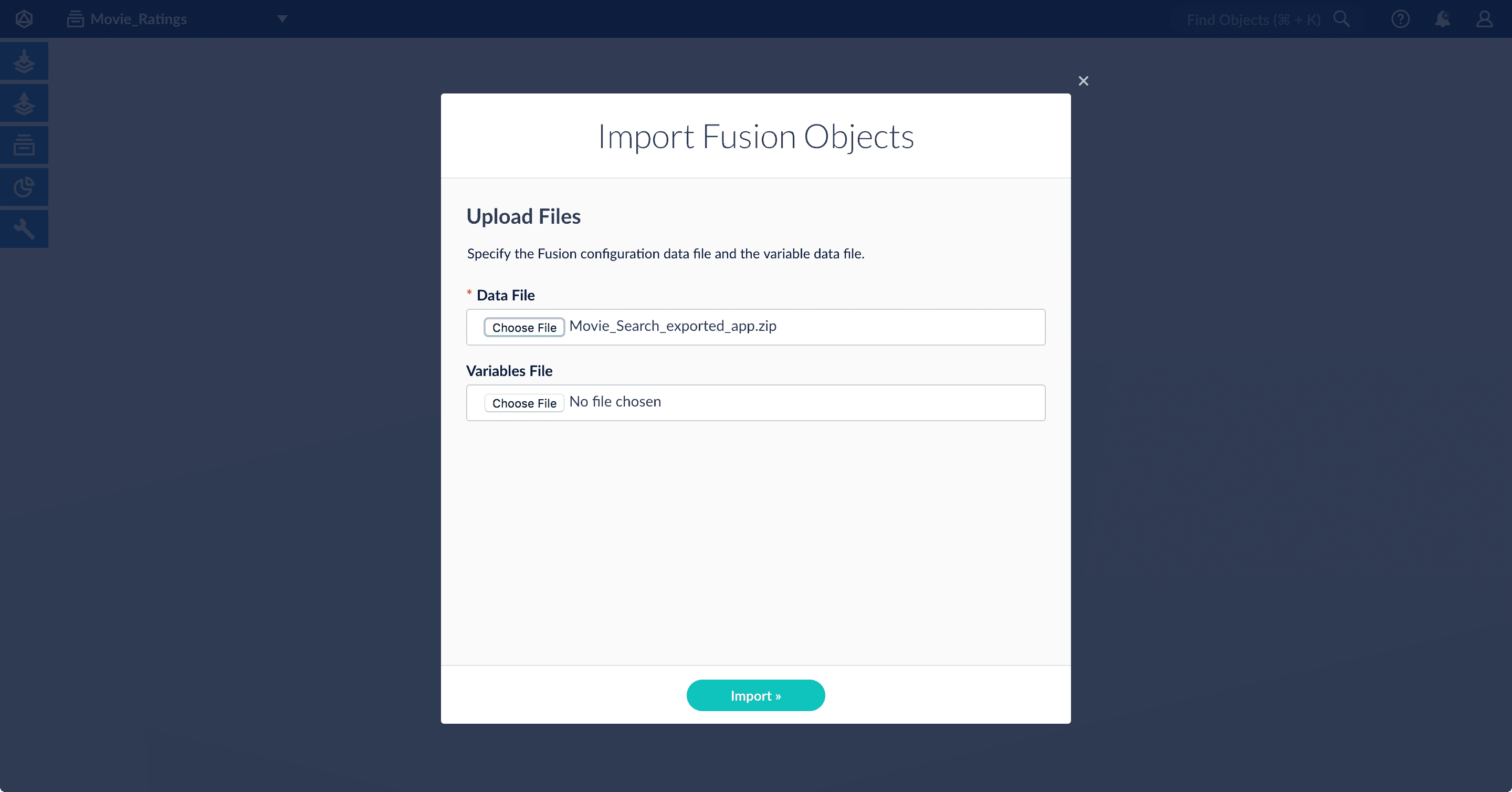 Import Objects Window