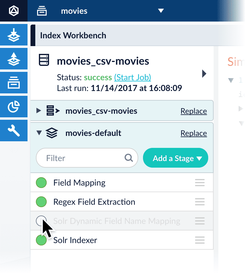 Enable/disable stages