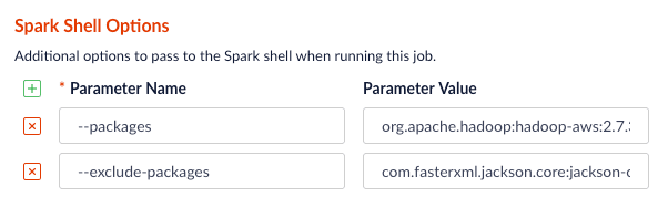 S3 Spark Shell Options