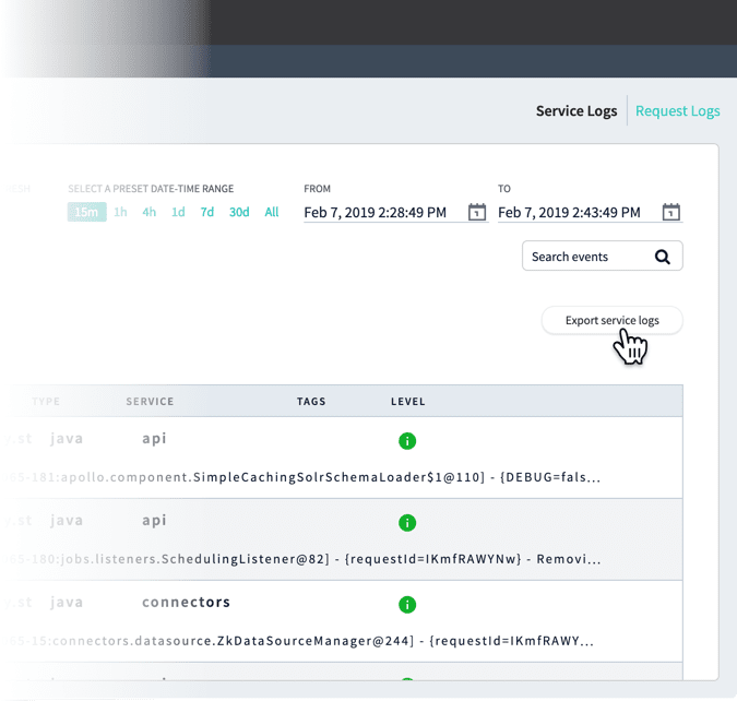 Export CSV Files button