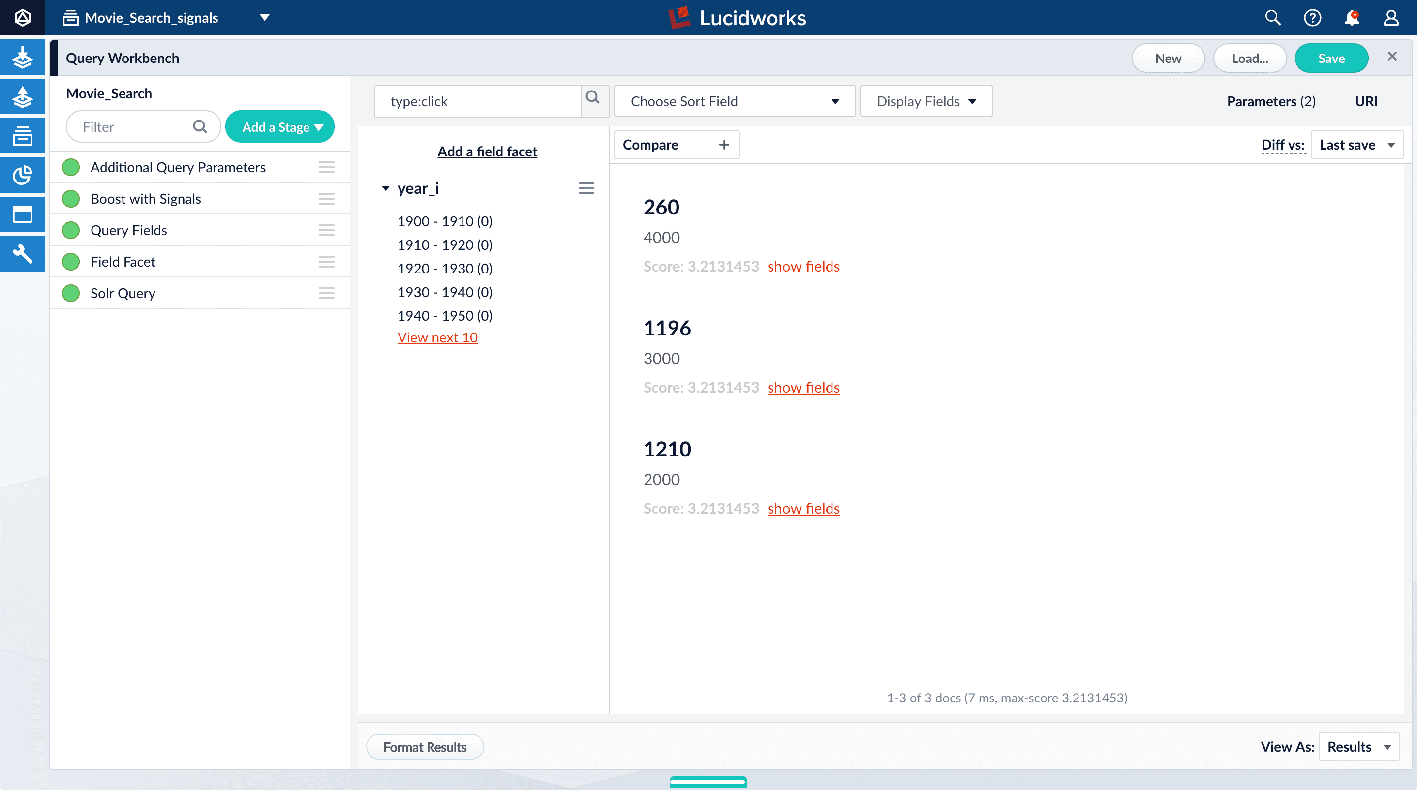 Doc ID and count fields for click signals