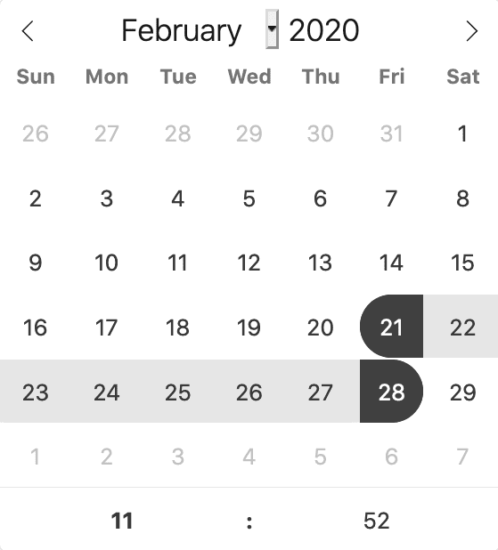 Calendar selector