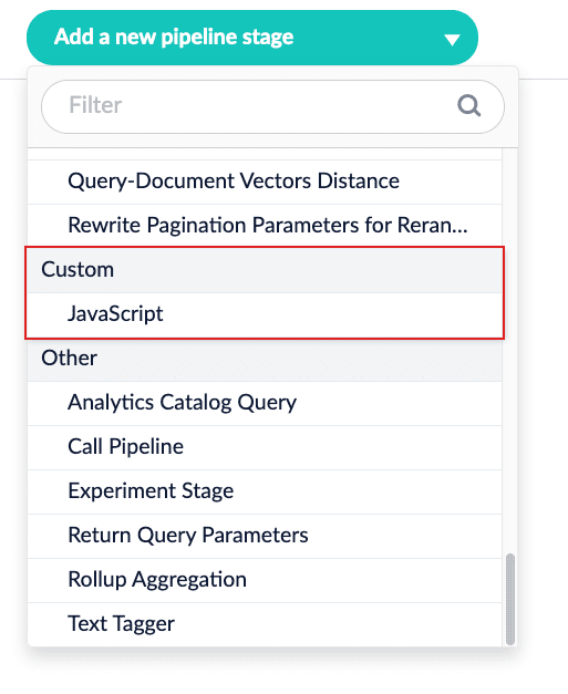 Custom pipeline category