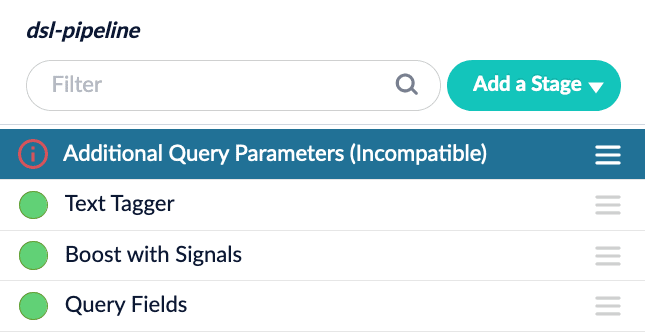 Incompatible DSL stage