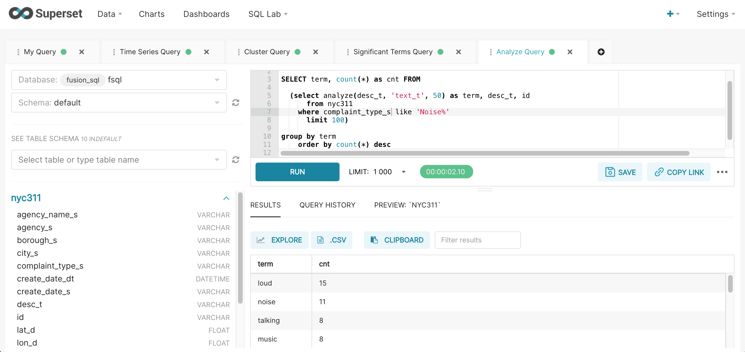 Wrapped aggregation query