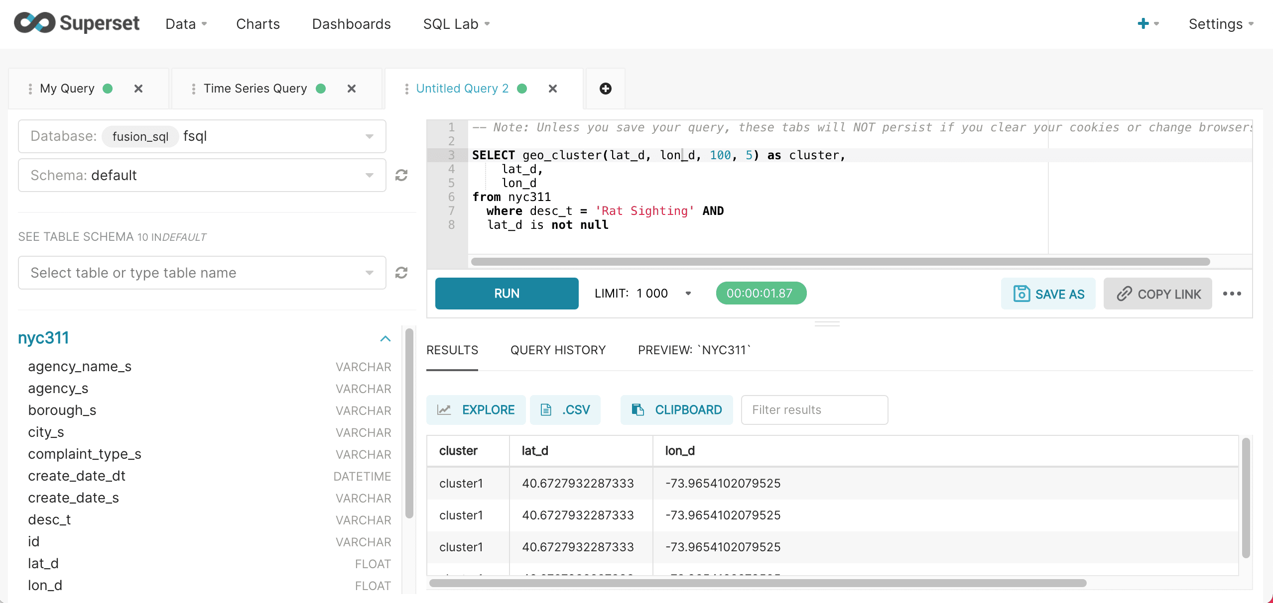 geo_cluster function