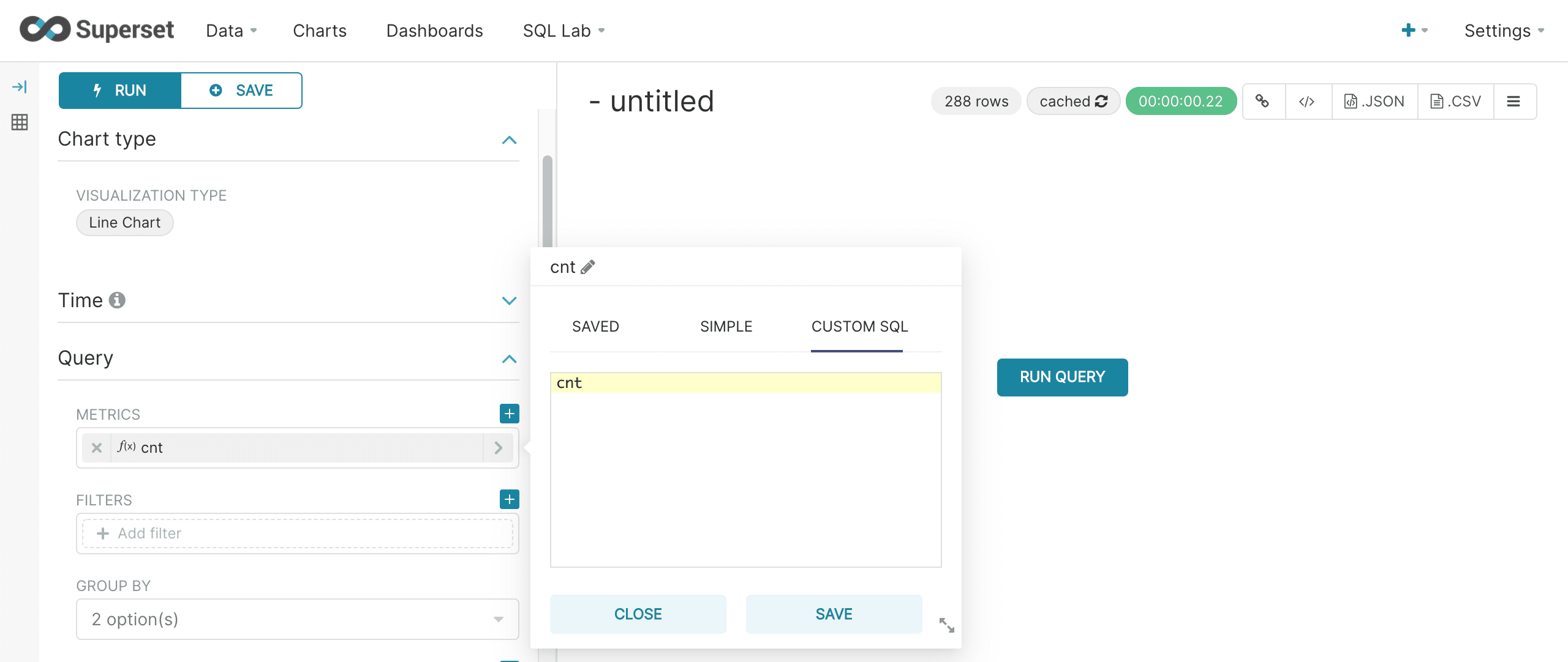 Line chart configuration