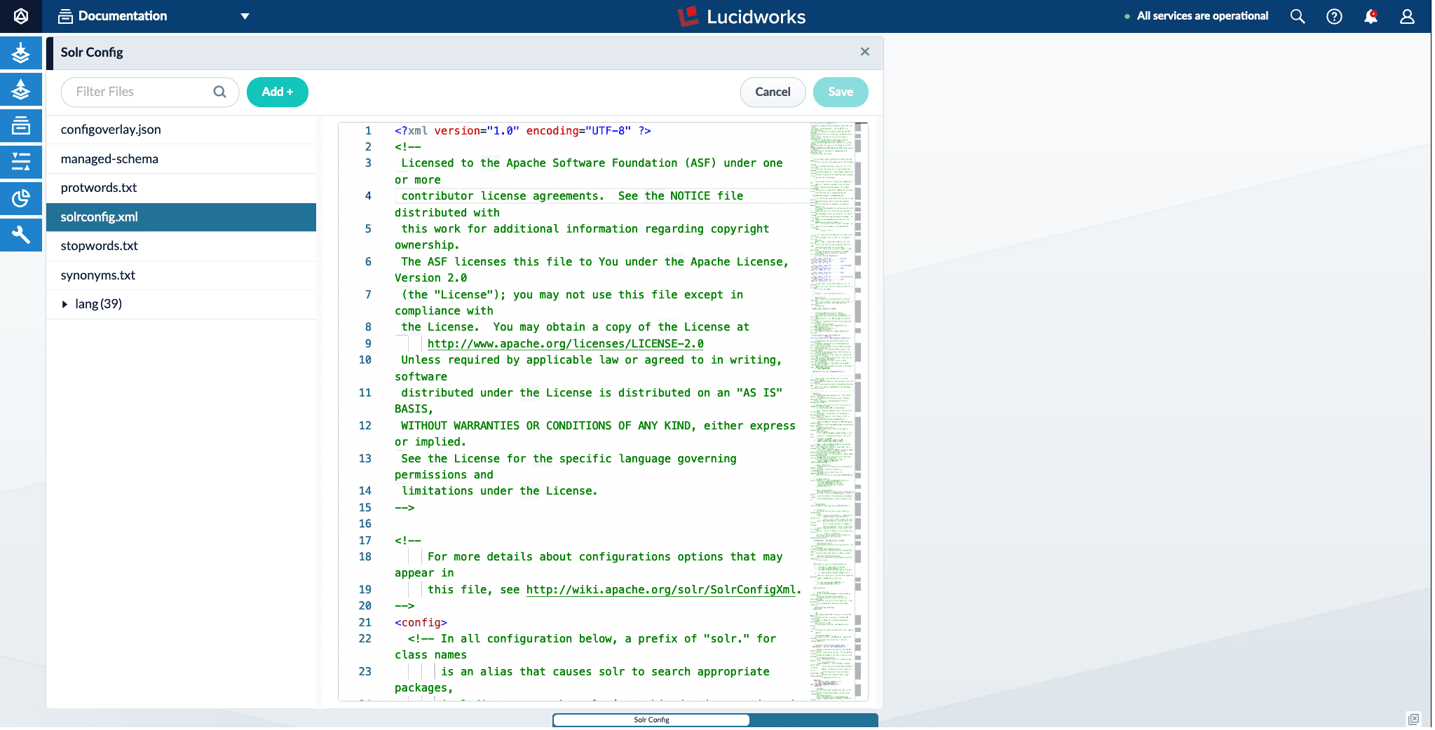 Solr Config edit in Fusion Admin UI