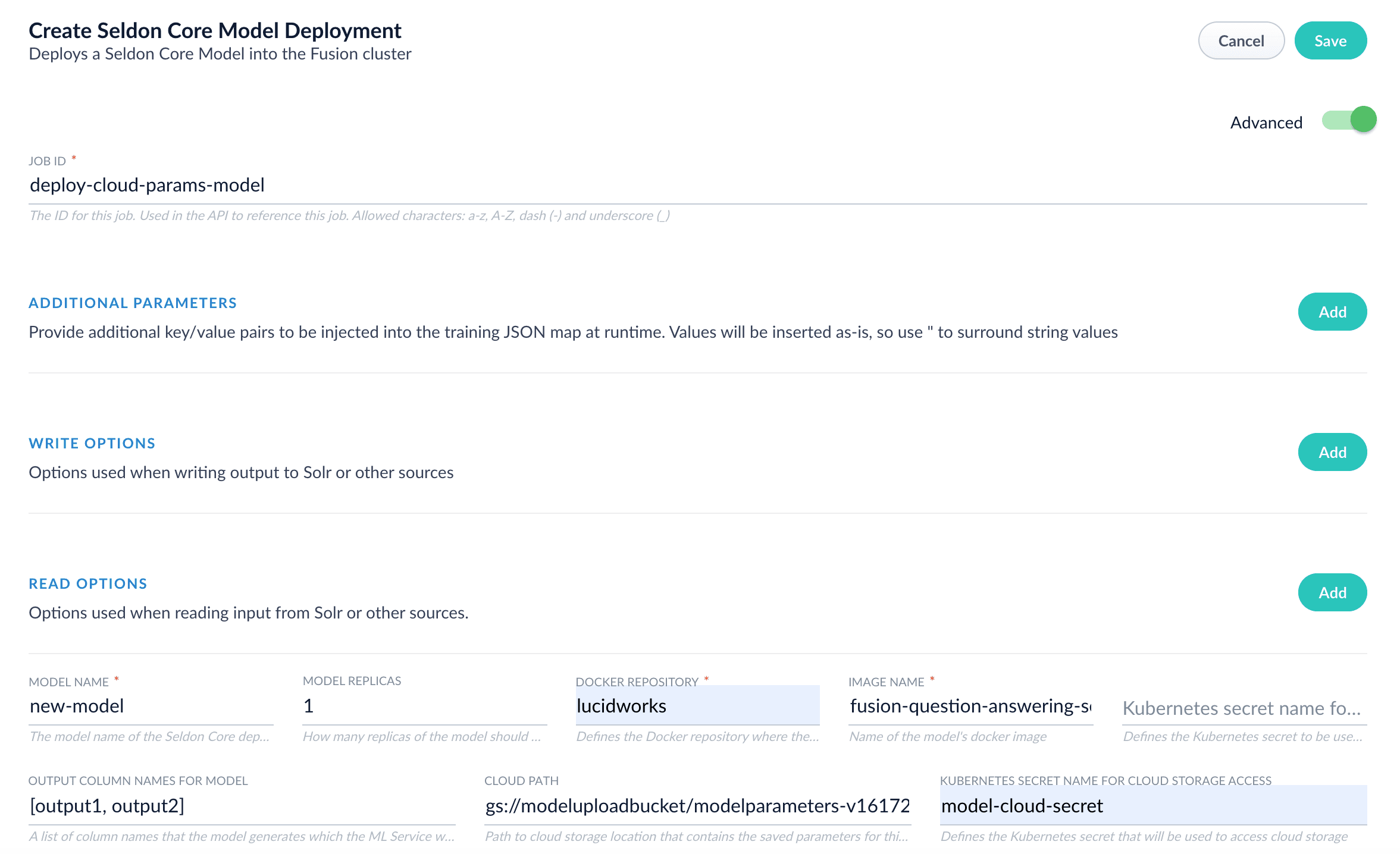 Deploying the model