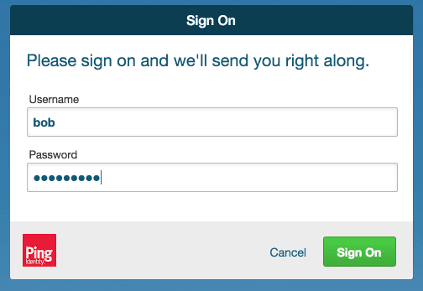 The IdP SSO login form