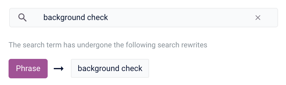 Phrase rewrite results