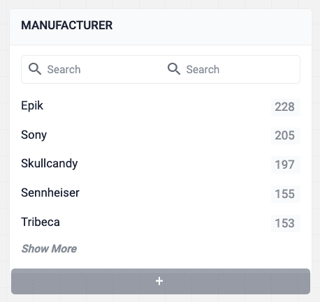 Add facet + button