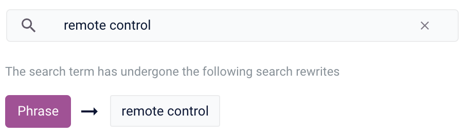 Phrase rewrite results